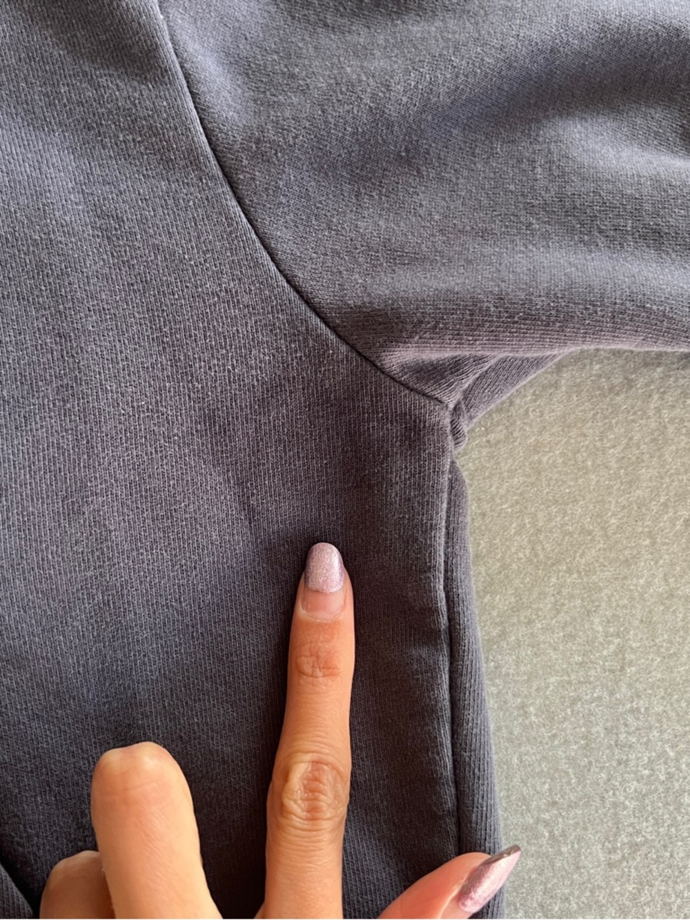 Brandy Melville Navy Blue Zip Crystal Hoodie - Picture 3 of 4